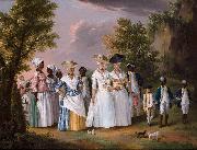 unknow artist Free Women of Color with their Children and Servants in a Landscape, Spain oil painting artist